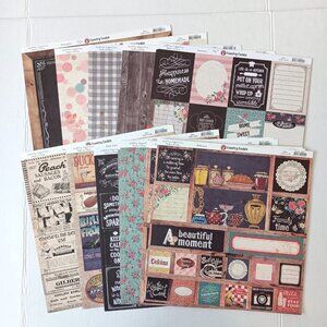 Lot of 30 Ruby Rock-It Country Cookin Double-Sided 12x12 Loose Cardstock 80#